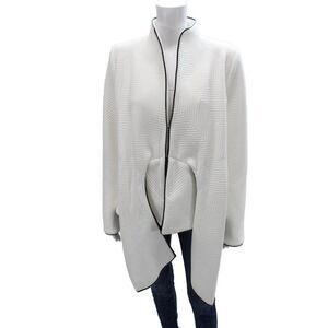 Jackie Rogers Womens Quilted Wool Blend Geometric Zip Long Sleeve Jacket Size M